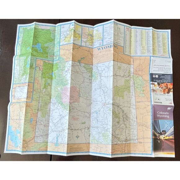 Colorado Wyoming State Map Transportation Travel Highway Map 2018 AAA - Picture 3 of 12